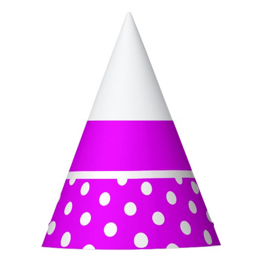 Heldere  roze witte strepen betegelde polka stippe feesthoedjes (Voorkant)
