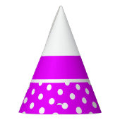 Heldere  roze witte strepen betegelde polka stippe feesthoedjes (Links)