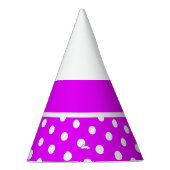 Heldere  roze witte strepen betegelde polka stippe feesthoedjes (Rechts)