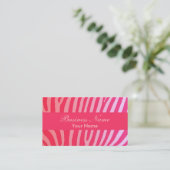 Heldere roze zebra strepen aangepaste kaarten visitekaartje (Staand voorkant)