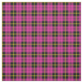 Heldere roze zwarte gele streepplaid print2 stof (Swatch)