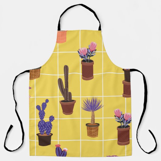 Heldere, schattige Cactus in veel potten op de zom Schort (Voorkant)
