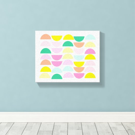 Heldere schilstels Geometrische vormen Summer Mint Canvas Afdruk (Insitu (Houten vloer))