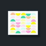 Heldere schilstels Geometrische vormen Summer Mint Canvas Afdruk<br><div class="desc">Eenvoudig geometrisch patroon in een leuk en vrolijk kleurenpalet van heldere snoep pastels in combinatie met limoen,  koraal,  groen,  aqua en roze.</div>