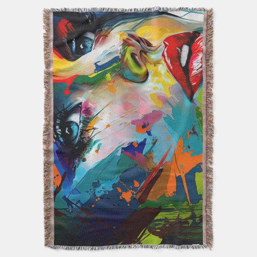 Heldere schoonheid geschilderd vrouw gezicht stijl deken (Voorkant Verticaal)