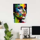 Heldere schoonheid Modern geschilderd stijlvol vro Poster (Thuiskantoor)