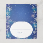 Heldere Sneeuwvlokken Blauw Witte Winter Gevouwen Plaatskaartje (Buitenkant ongevouwen)