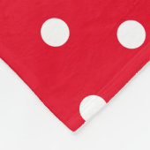 Heldere sportieve rode randen Stippen brede witte  Fleece Deken (Hoek)