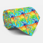 Heldere stalen en kleuren stropdas (Opgerold)