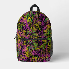 Heldere stalen van roze groen - zwart Abstract Bedrukte Rugzak
