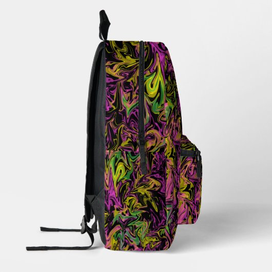 Heldere stalen van roze groen - zwart Abstract Bedrukte Rugzak (Links)