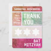Heldere ster van David Bat Mitswa Dank u Bedankkaart (Voorkant)