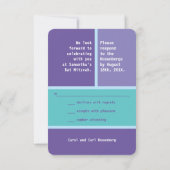 Heldere ster van David Bat Mitzvah RSVP Antwoord Kaart (Achterkant)