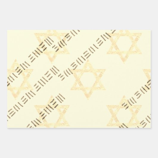 Heldere ster van David Zwart Wit Goud Inpakpapier Vel (Voorkant 3)