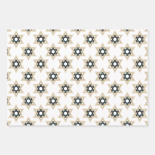 Heldere ster van David Zwart Wit Goud Inpakpapier Vel (Voorkant 2)