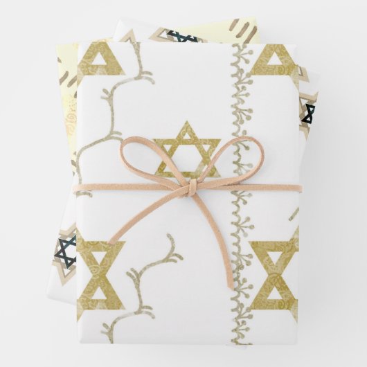 Heldere ster van David Zwart Wit Goud Inpakpapier Vel (In situ)