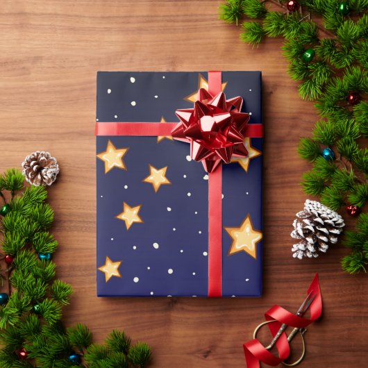 heldere sterren-donkere hemel cadeaupapier (Feestdagen Geschenken)