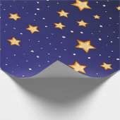 heldere sterren-donkere hemel cadeaupapier (Hoek)