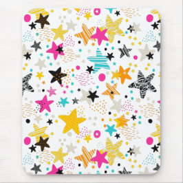 Heldere sterren en klembord van stippen muismat