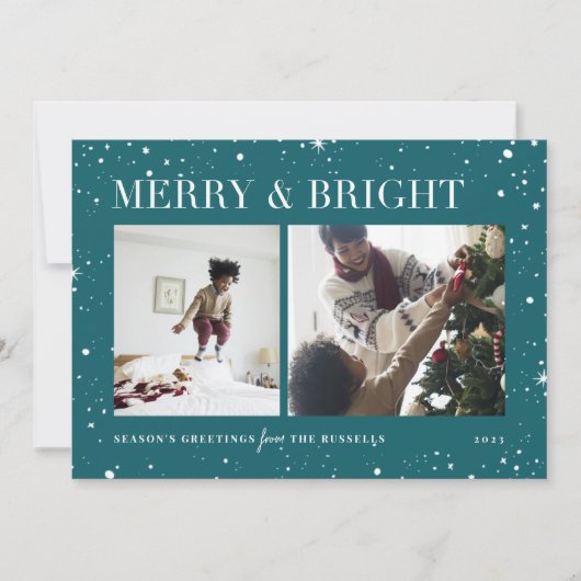 Heldere sterren | Vaste & heldere fotofeestkaart Feestdagenkaart (Voorkant)