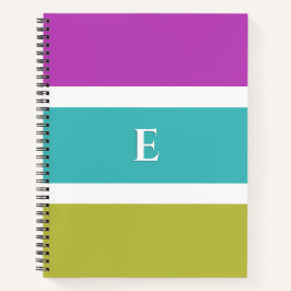 Heldere streep Modern Elegant Stijlvol Monogrammed Notitieboek