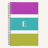 Heldere streep Modern Elegant Stijlvol Monogrammed Notitieboek (Voorkant)