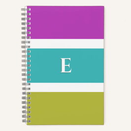 Heldere streep Modern Elegant Stijlvol Monogrammed Notitieboek