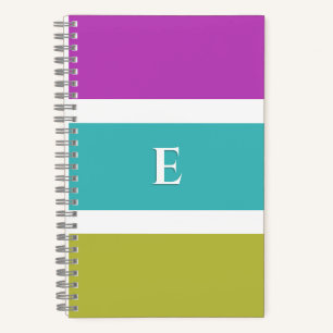 Heldere streep Modern Elegant Stijlvol Monogrammed Notitieboek
