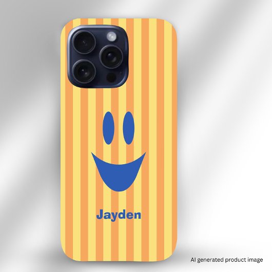 Heldere Strepen Grappige Glimlach iPhone Hoesje