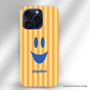 Heldere Strepen Grappige Smiley iPhone 16 Pro Hoesje