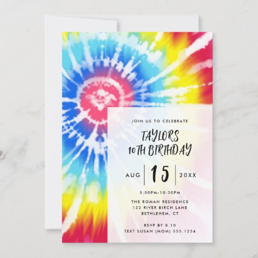 Heldere stropdas verf, elke leeftijd moderne verja kaart (Voorkant)