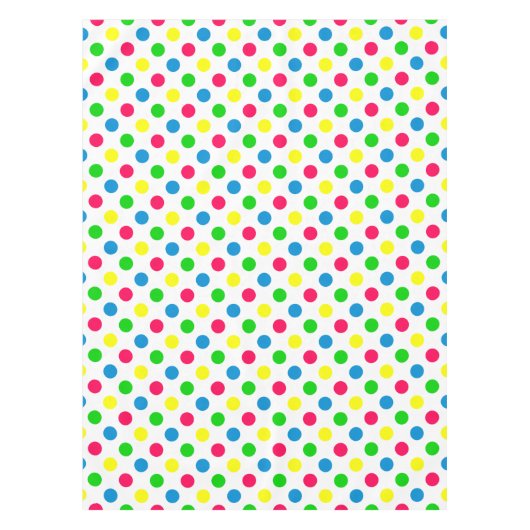 Heldere Summer Polka Dots on White Tafelkleed (Voorkant)