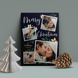 Heldere takken | Multi-fotocollage Kerstmis Folie Feestdagenkaart