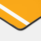 Heldere Tangerine Oranje Witte Rand Racing Stripes Bureaumat (Hoek)