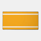Heldere Tangerine Oranje Witte Rand Racing Stripes Bureaumat (Voorkant)