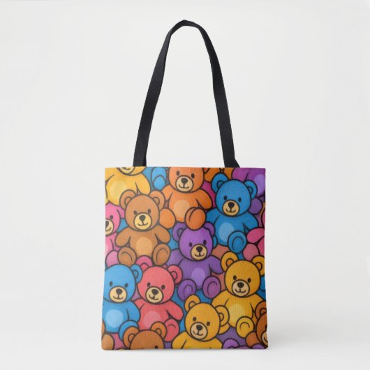 Heldere teddyberen tote bag (Voorkant)