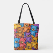 Heldere teddyberen tote bag (Achterkant)