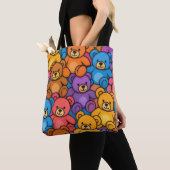 Heldere teddyberen tote bag (Dichtbij)
