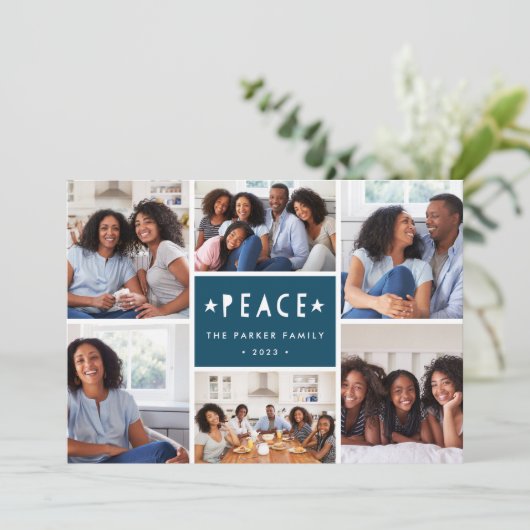 Heldere tinten | Holiday Foto Collage Kaart (Staand voorkant)