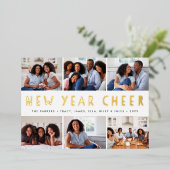 Heldere tinten | Nieuwjaarsfotocollage Folie Feestdagenkaart (Staand Voorkant)