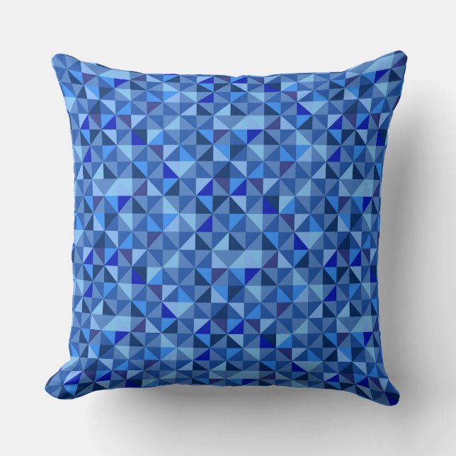 HELDERE TINTEN VAN BLAUWE GEOMETRISCHE PATRONEN KUSSEN (Voorkant)