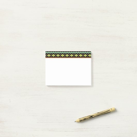 Heldere tribale vormgeving post-it® notes (Op bureau)