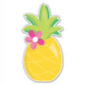 Heldere tropische anananassen sticker (Voorkant)