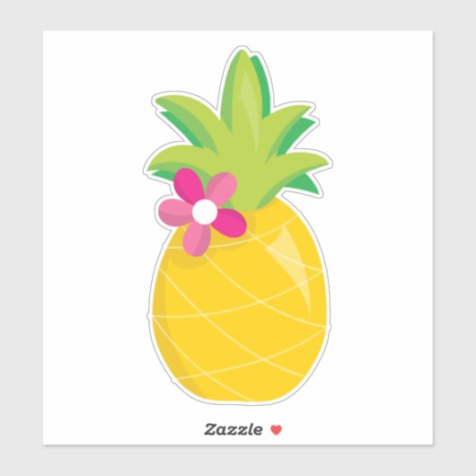 Heldere tropische anananassen sticker (Vel)