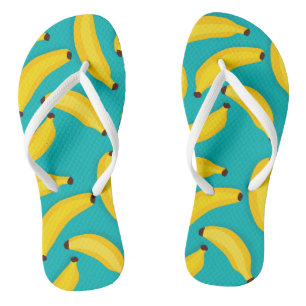 Heldere tropische banaan teenslippers