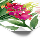 Heldere tropische bladeren laten de verjaardag van perfect poster (Hoek)