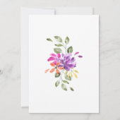 Heldere tropische bloemenbruiloft kaart (Achterkant)