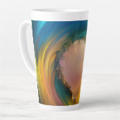 Heldere tropische golfbrekers bij zonsondergang latte mok (Linkerhoek)