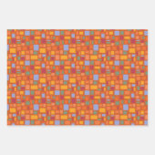 Heldere Tropische kleuren, witte vierkantjes en re Inpakpapier Vel (Voorkant 3)