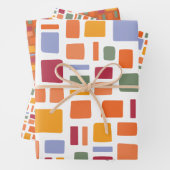 Heldere Tropische kleuren, witte vierkantjes en re Inpakpapier Vel (In situ)